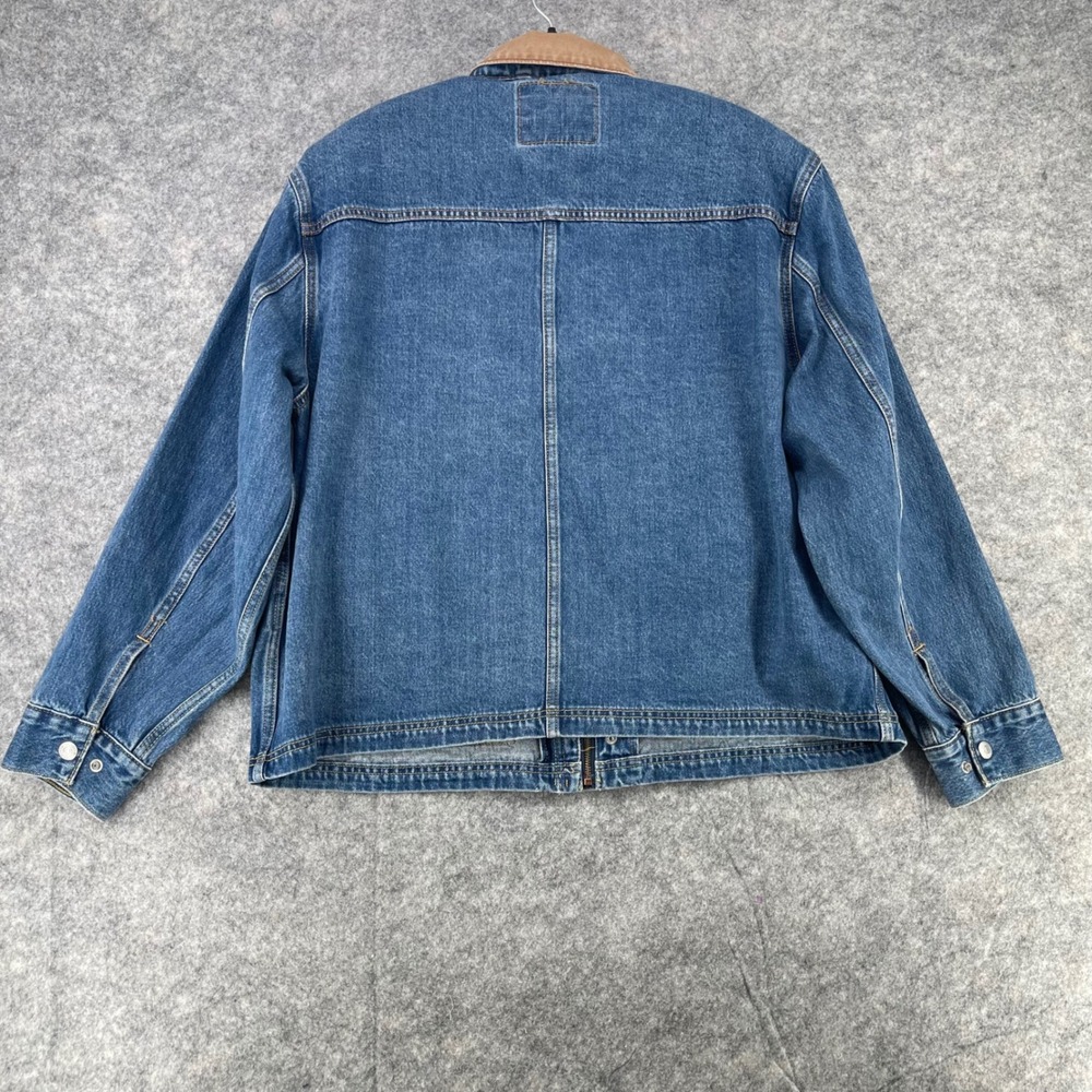 Levis East Port Chore Jacket Men L Blue Denim Corduroy Collar Relaxed 002WW0000 - Picture 4 of 16